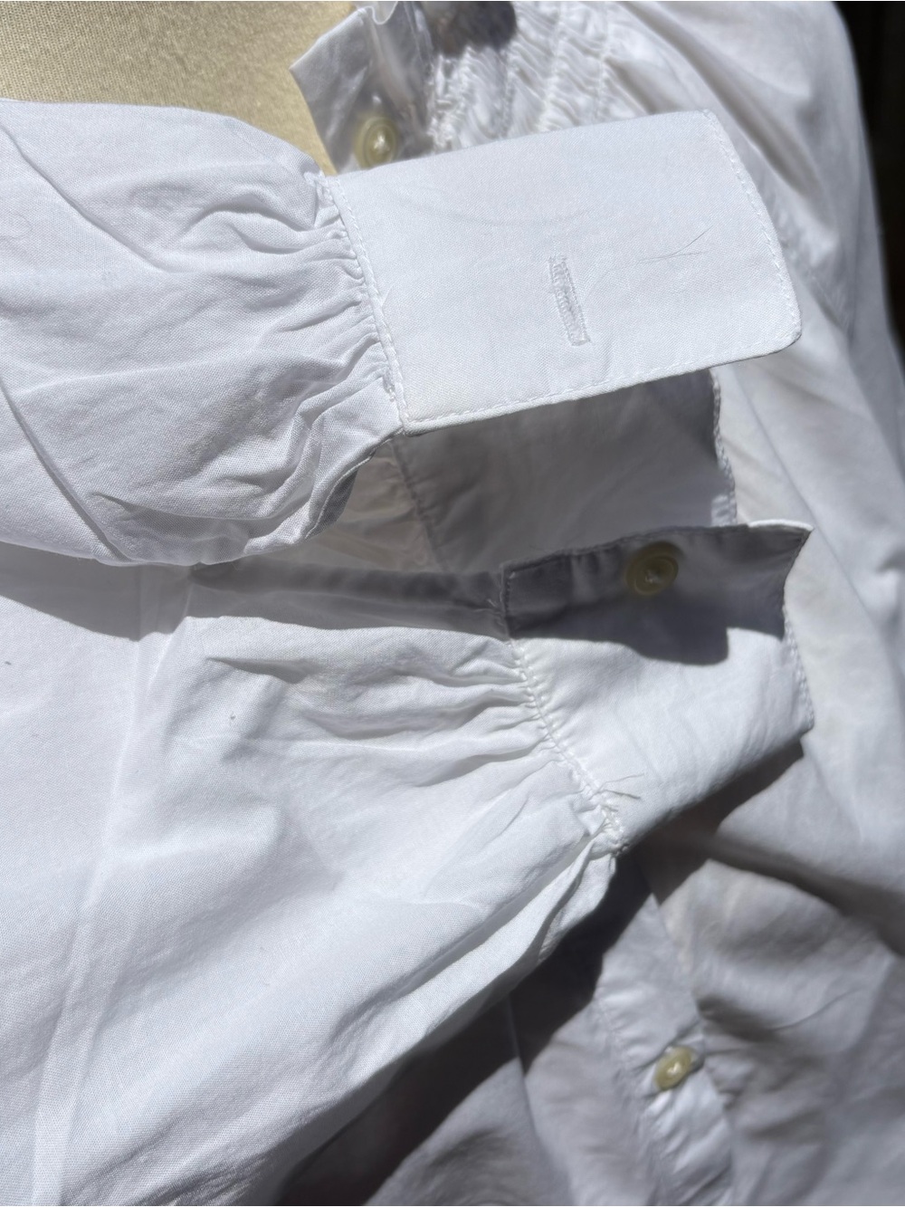 GAP White Ruffled Neck Button-Down Blouse - Picture 5 of 8